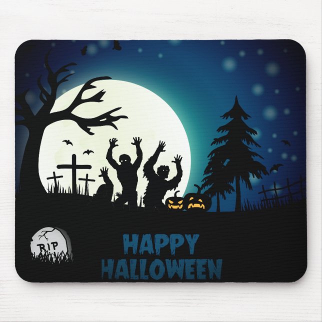 Happy Halloween Fullmoon Mousepad (Front)