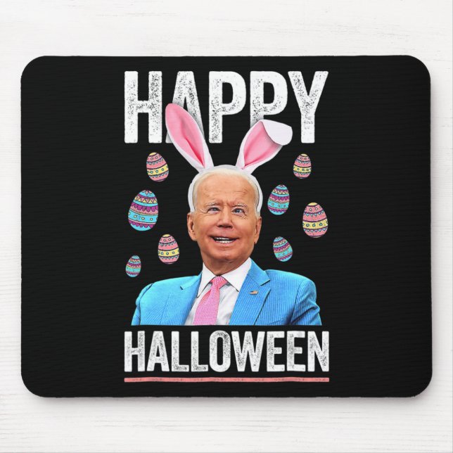 Happy Halloween Fun Biden Bunny Eggs For Halloween Mouse Pad (Front)