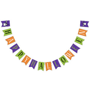 Happy Halloween   Fun Peek a Boo Ghost Multicolor Bunting