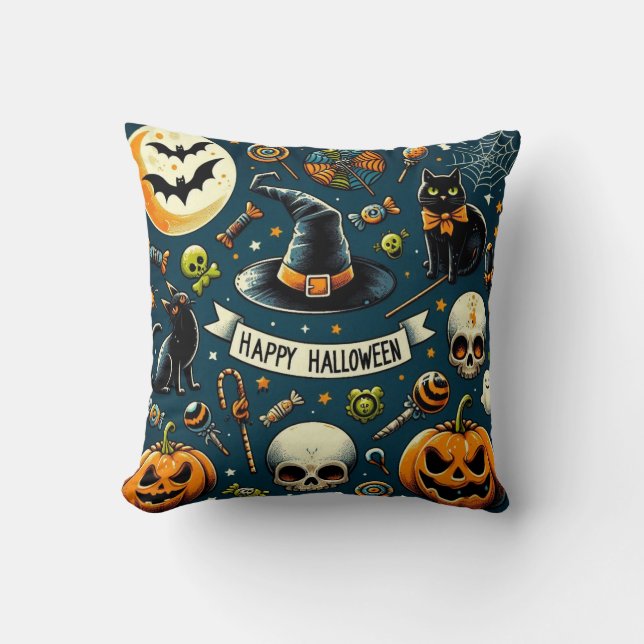 Happy Halloween Fun & Spooky Cushion (Front)