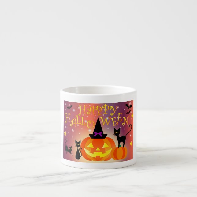 Happy Halloween Funny Bright Pumpkins Party Espresso Cup (Front)