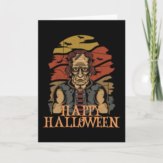 Happy Halloween Funny Creepy Character Card (Front)