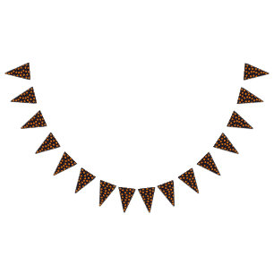 Happy Halloween Funny Cute Orange Pumpkins Pattern Bunting