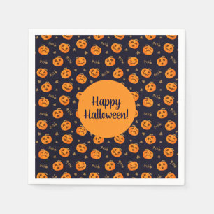 Happy Halloween Funny Cute Pumpkins Pattern Napkin