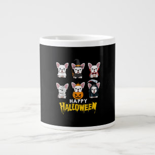 Happy Halloween Funny Dogs Costume Cute Bulldog Large Coffee Mug