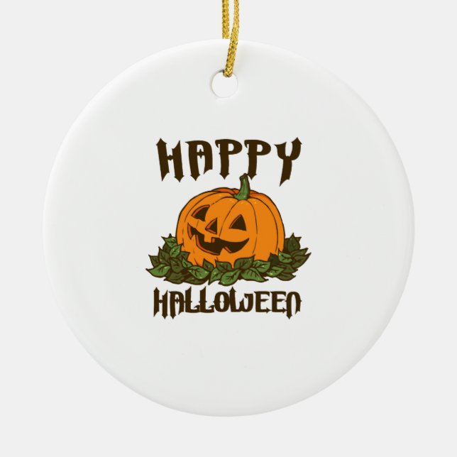 Happy Halloween Funny Halloween Costume Ceramic Tree Decoration (Front)