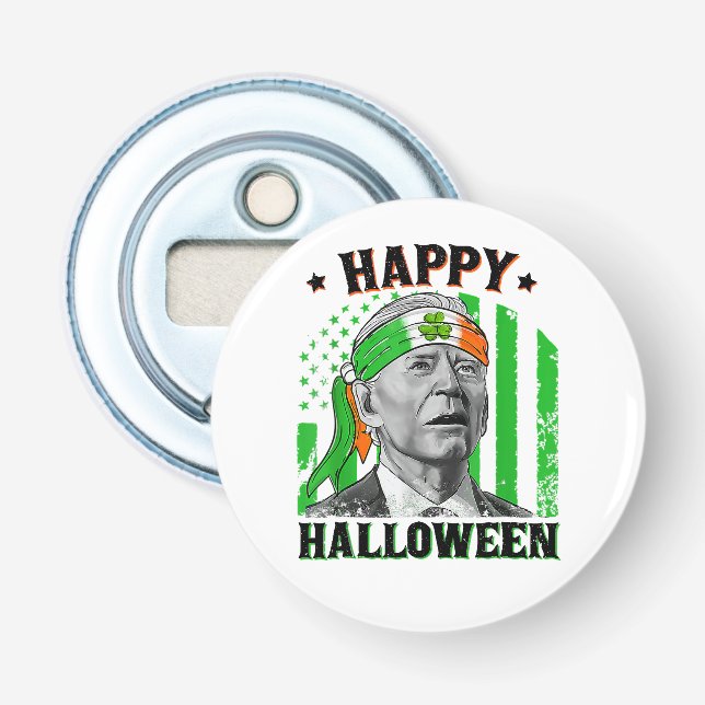 Happy Halloween Funny Joe Biden St Patricks Day Fl Bottle Opener (Front)