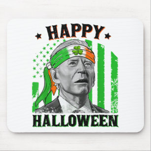 Happy Halloween Funny Joe Biden St Patricks Day Fl Mouse Pad