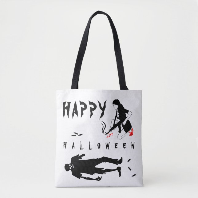 Happy Halloween Funny one-of-a-kind custom Tote Bag (Front)