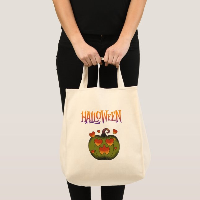 Happy Halloween funny Pumpkin  Tote Bag (Front (Product))