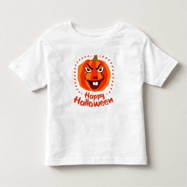 🎃 Happy Halloween – Funny, Scary & Cute Pumpkin Toddler T-Shirt (Front)