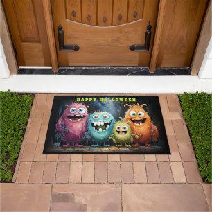 Happy Halloween Funny Scary Monsters Doormat