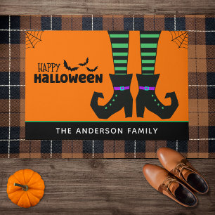 Happy Halloween Funny Witch Feet Doormat
