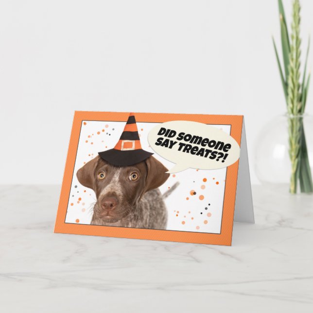 Happy Halloween German Shorthaired Pointer Holiday Card (Front)