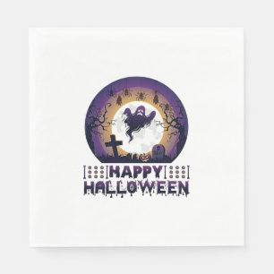 Happy Halloween Ghost Bats Spiders_1 Napkin