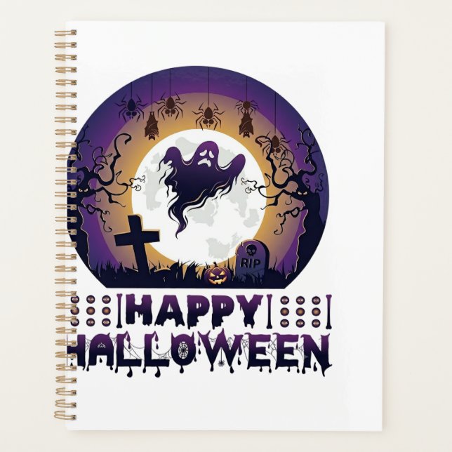 Happy Halloween Ghost Bats Spiders_1 Planner (Front)