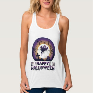 Happy Halloween Ghost Bats Spiders_1 Singlet