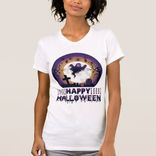 Happy Halloween Ghost Bats Spiders_1 T-Shirt