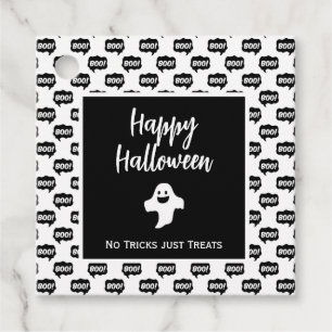 Happy Halloween ghost boo no tricks just treats Favour Tags