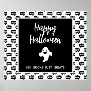 Happy Halloween ghost boo no tricks just treats  Poster