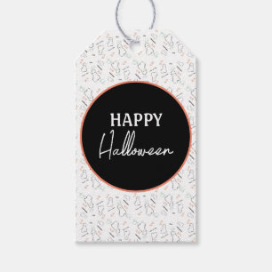 Happy Halloween Ghost Candy Hand Lettering Doodle Gift Tags