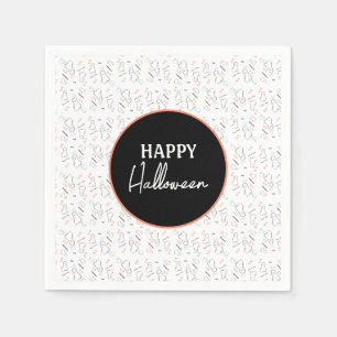 Happy Halloween Ghost Candy Hand Lettering Doodle  Napkin