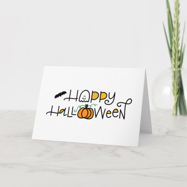 Happy Halloween Ghost Card (Front)