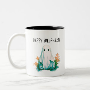 Happy Halloween Ghost Creepy Spooky Fun Halloween Two-Tone Coffee Mug