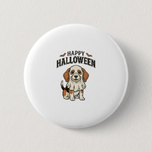 Happy Halloween Ghost Dog Vintage Engraving Shirt_ 6 Cm Round Badge