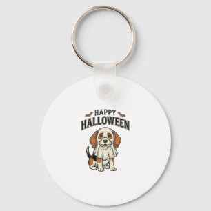 Happy Halloween Ghost Dog Vintage Engraving Shirt_ Key Ring