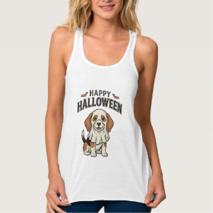 Happy Halloween Ghost Dog Vintage Engraving Shirt_ Singlet