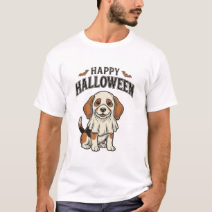 Happy Halloween Ghost Dog Vintage Engraving Shirt_ T-Shirt