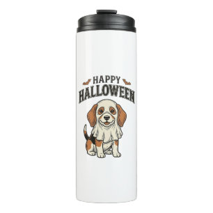 Happy Halloween Ghost Dog Vintage Engraving Shirt_ Thermal Tumbler