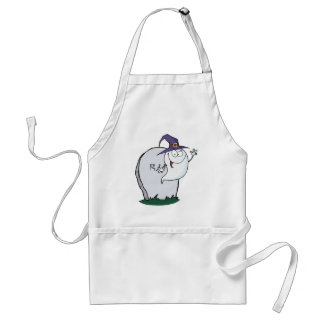 Happy Halloween Ghost Flying Next To Tombstone Standard Apron