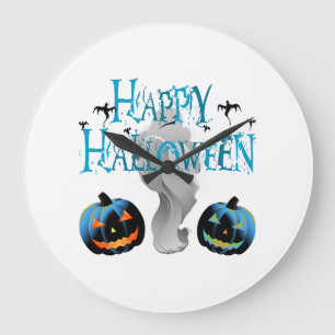 Happy Halloween Ghost -Halloween Costume Pumkin Large Clock