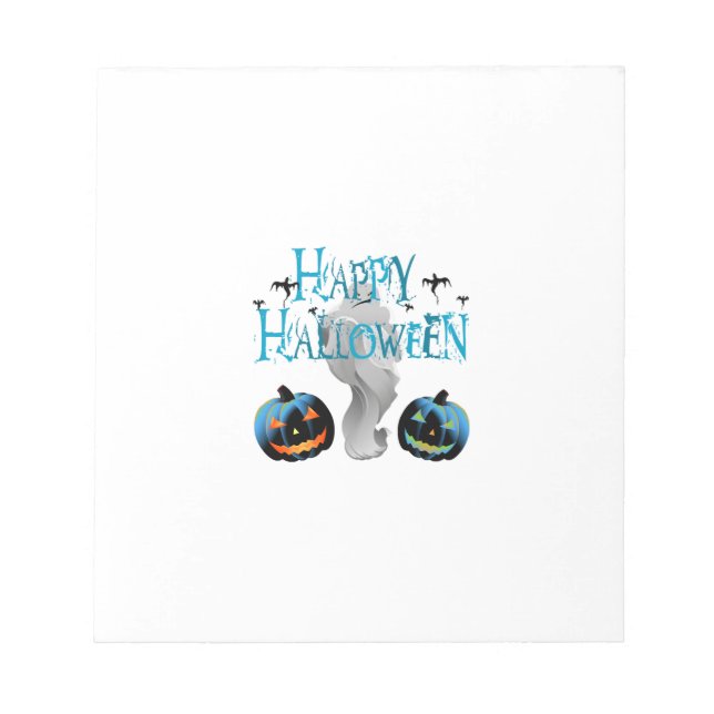 Happy Halloween Ghost -Halloween Costume Pumkin Notepad (Front)