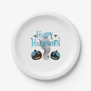 Happy Halloween Ghost -Halloween Costume Pumkin Paper Plate