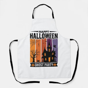 Happy Halloween Ghost Party Haunted House Shirt De Apron