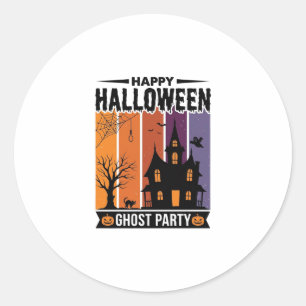 Happy Halloween Ghost Party Haunted House Shirt De Classic Round Sticker