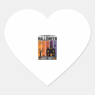 Happy Halloween Ghost Party Haunted House Shirt De Heart Sticker