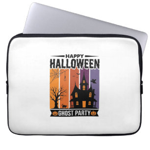 Happy Halloween Ghost Party Haunted House Shirt De Laptop Sleeve