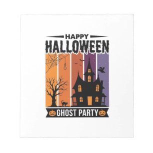 Happy Halloween Ghost Party Haunted House Shirt De Notepad