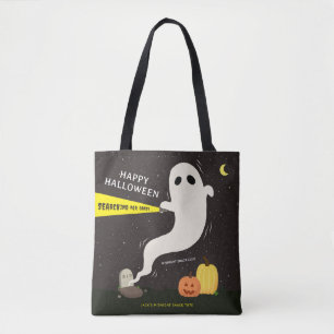 HAPPY HALLOWEEN Ghost Personalised Tote Bag
