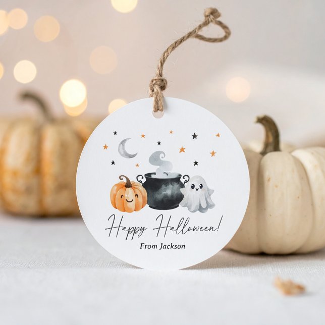 Happy Halloween Ghost Pumpkin Favour Tags (Creator Uploaded)