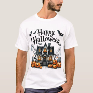Happy Halloween Ghost Pumpkin Reading Kids Costume T-Shirt