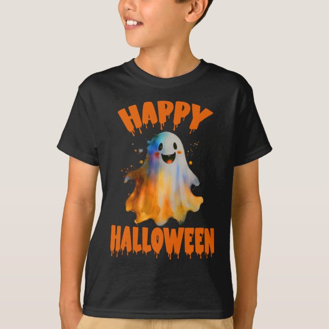 Happy Halloween Ghost  T-Shirt (Front)