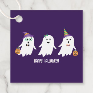 Happy Halloween Ghosts Trick Or Treat Favour Tags