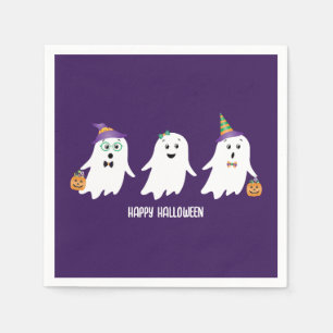 Happy Halloween Ghosts Trick Or Treat Napkin