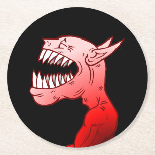 Happy Halloween Ghoul Round Paper Coaster