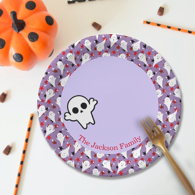 Happy Halloween Ghouls Hunting Party Customise Paper Plate (Creator Uploaded)